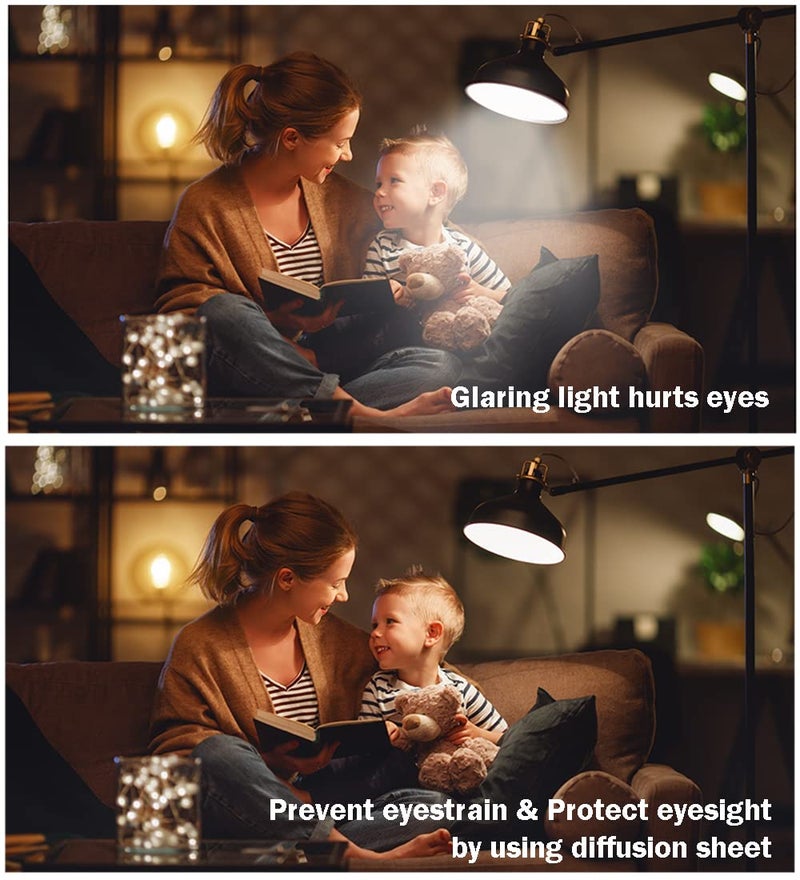 Luenir Adhesive Diffusion Film 8.2x11.8inches/ 21x30cm Soft Light Sheet Lighting Diffuser Filter for Softening Led Lights, 3 Pack - Image 2